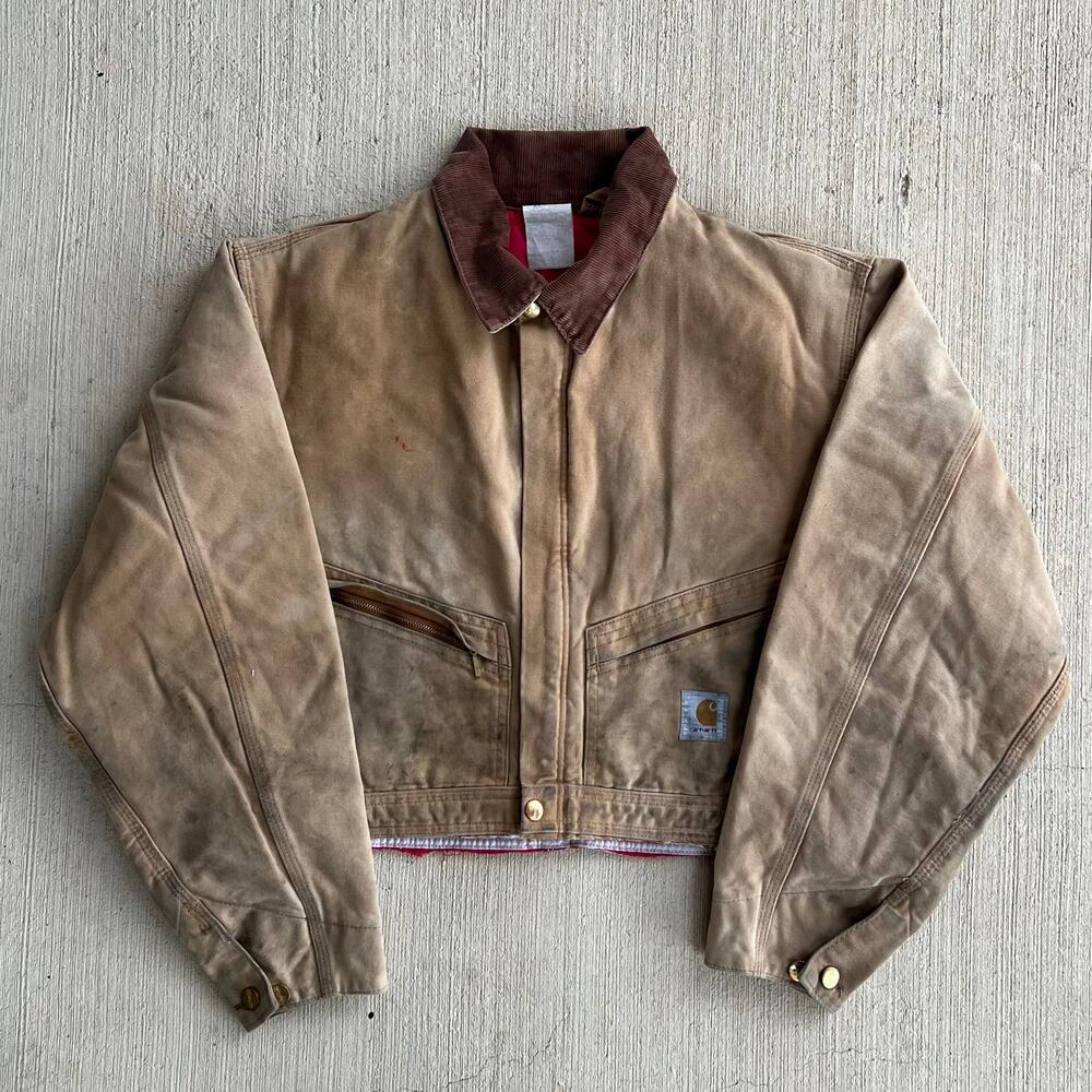Carhartt brown cropped Detroit style work wear jacket